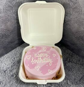 Бенто торт 'Розовое поздравление'