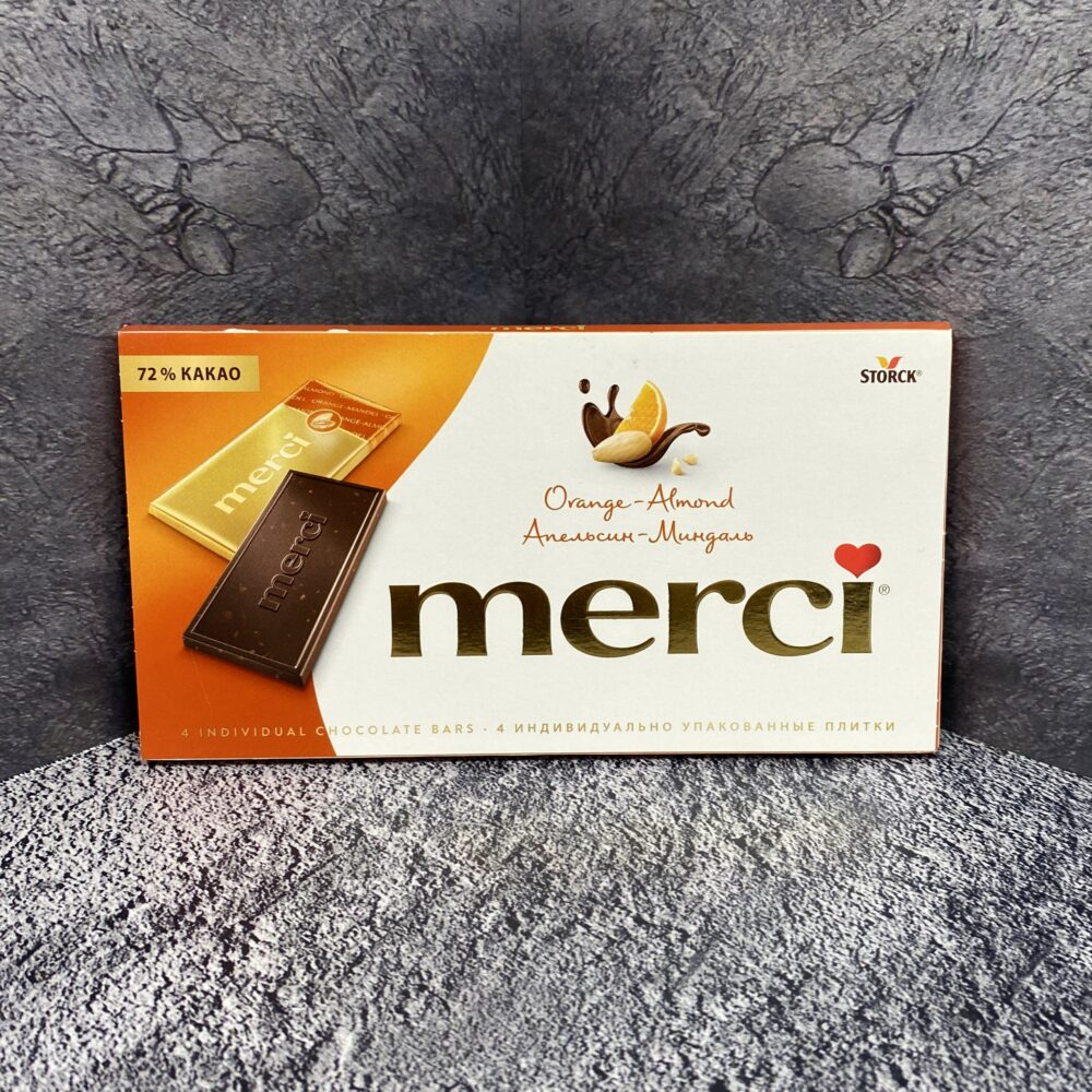 Конфеты Мерси горькие, апельсин и миндаль, 100гр