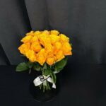 Букет оранжевых мини роз, Кения ,40 см, 19 шт