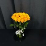 Букет оранжевых мини роз, Кения ,40 см, 19 шт