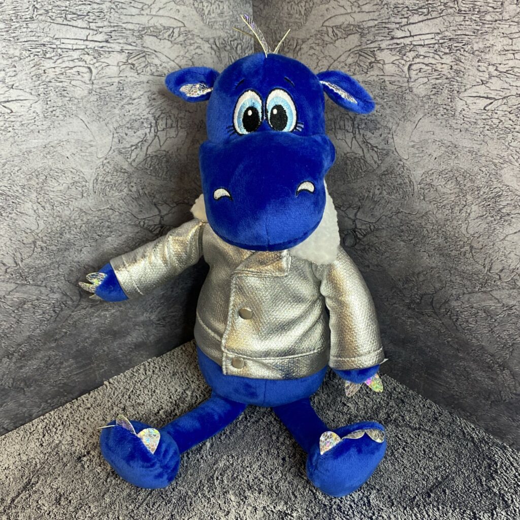Игрушка 'Дракон Дизель в косухе', синий, 25 см (149)