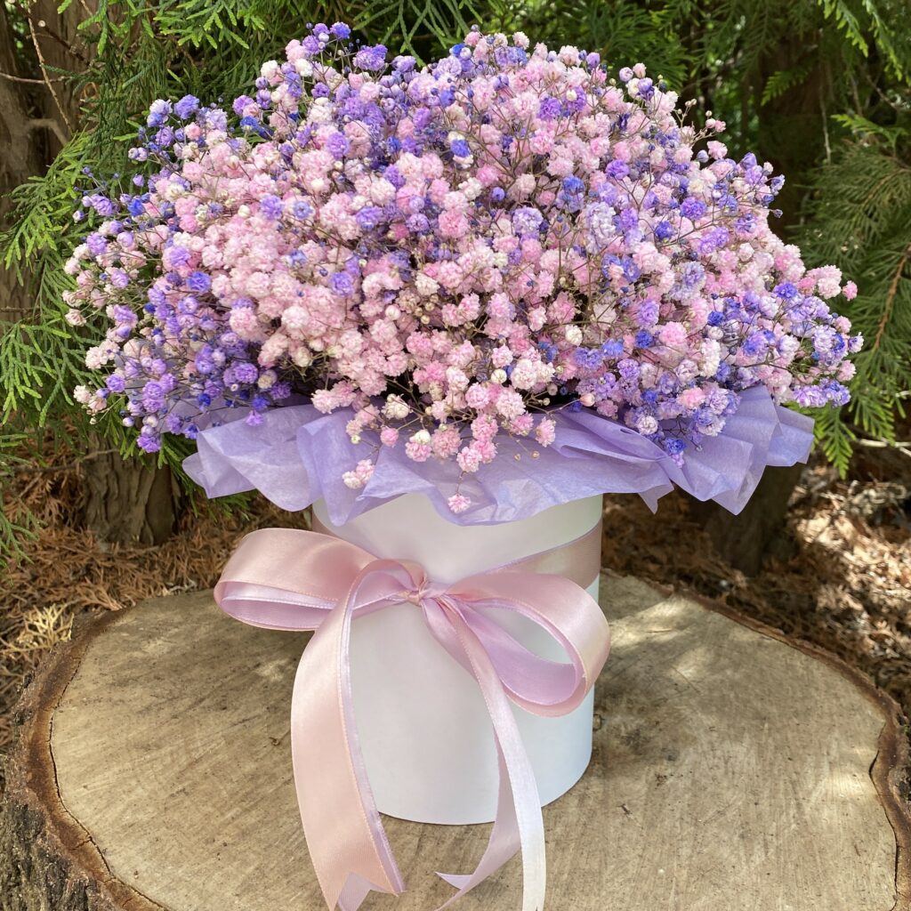 Цветы в коробке 'Двойное Очарование' (ВН)