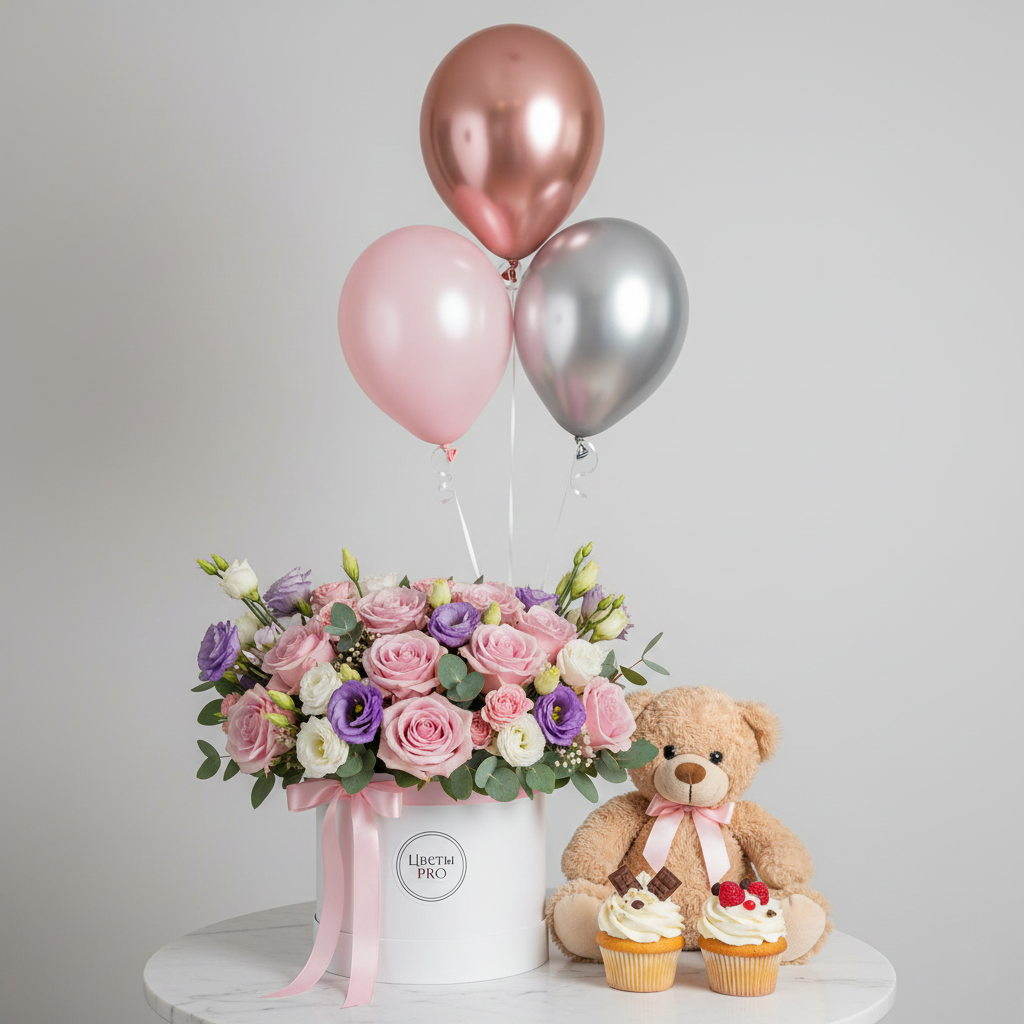 Подарочный набор цветы, десерты и шары Цветы PRO Великий Новгород
