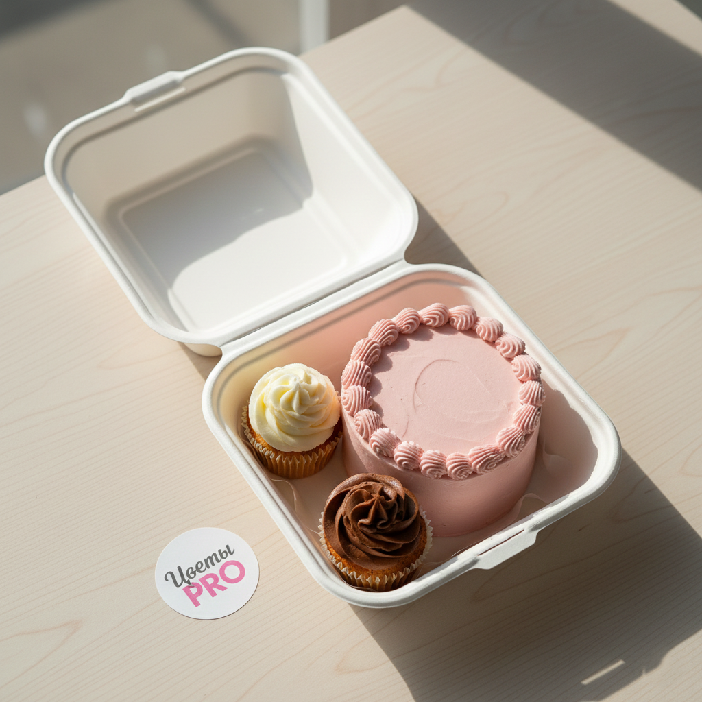 Бенто-торт и капкейки на день матери от Цветы PRO